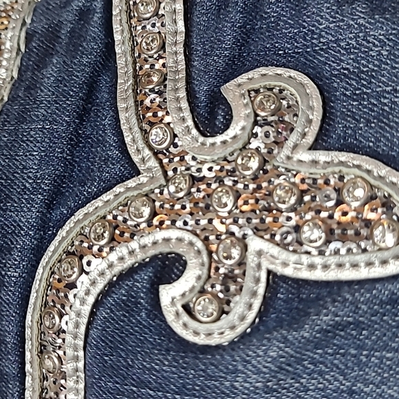 ROCK REVIVAL SHERRY STRAIGHT SEQUINS RHINESTONES DENIM JEAN - Picture 3 of 16